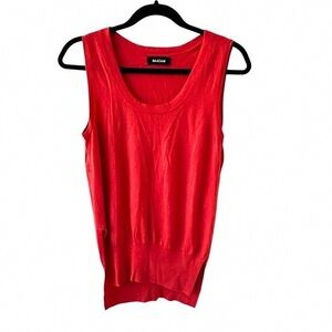 NAADAM Vibrant Red Scoop Neck Knit Tank